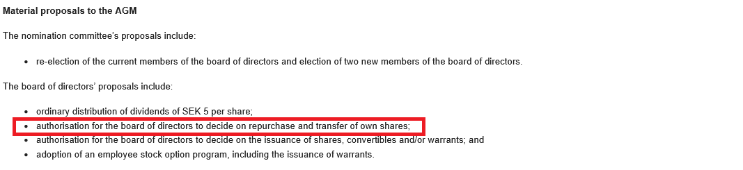 10_ch_10's tweet image. Maybe the most important catalyst for Paradox' share price the coming year... considering the abysmal liquidity/free float even a modest repurchase programme would be meaningful. Successful new games are needed to both maintain that dividend and repurchase tho... $PDX.ST