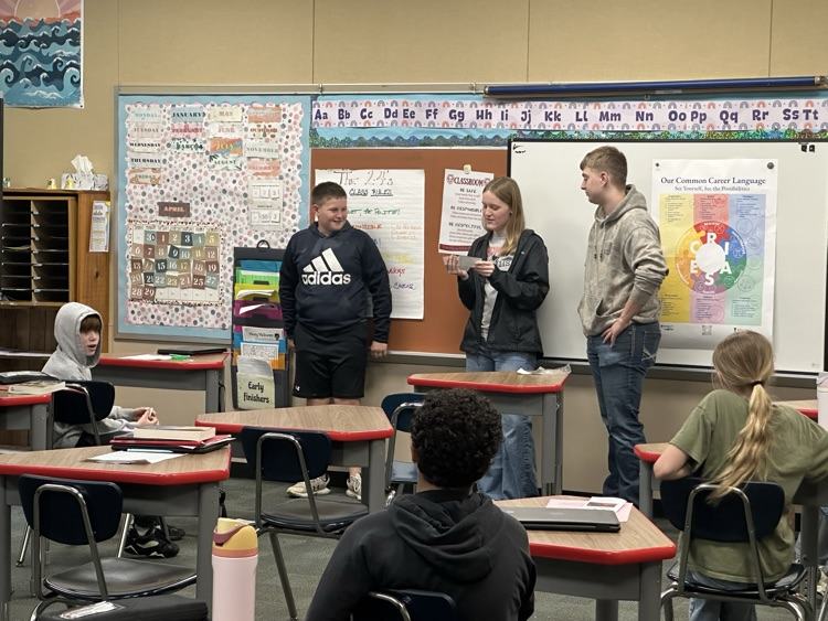 RushvilleHigh's tweet photo. KFC (kids for careers) recently presented RIASEC to 6th grade students at RES.   Students completed the assessment, and learned more about careers that match their personality and interests. https://t.co/TqnPfdQipv