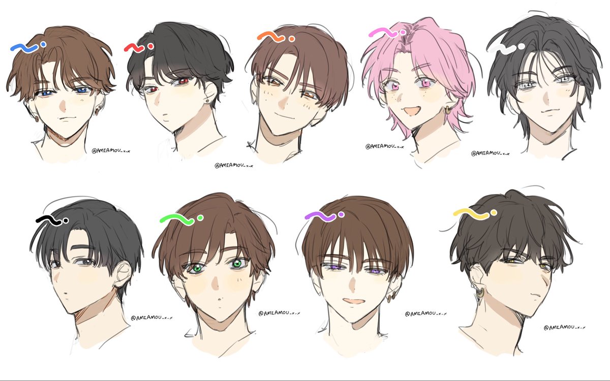 naito2525_x_x's tweet photo. 普段キャラクター描く絵柄で9人描いたやつです✍️
すごいアニメキャラっぽい https://t.co/FSbckqEM2S