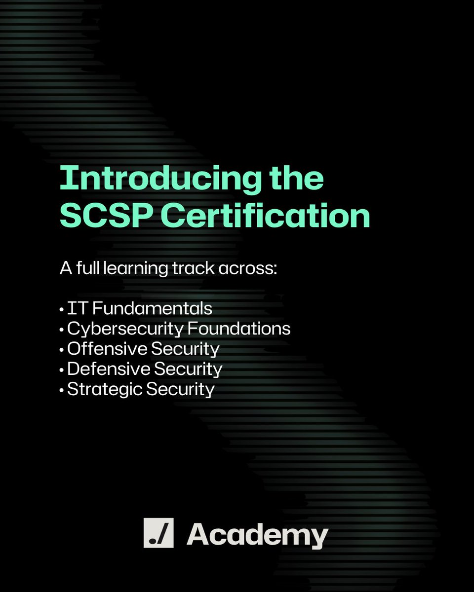 SubvertedSec's tweet photo. Anyone can say they’re learning cybersecurity. Can you prove it?

Watching ≠ doing.

Introducing the SCSP Certification.

Learn. Practice. Prove. https://t.co/23h9PghzV9