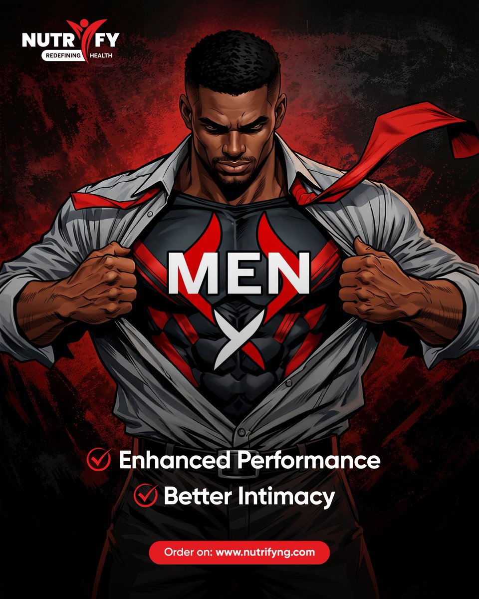 Real strength shows up when it matters. 💪🏽

Men X Enhanced Formula is built for men who want more… more stamina, more drive, more confidence. No excuses, just results.

Show up ready. Every time.

Order now 👉🏽 nutrifyng.com

#nutrifynigeria #menx #menshealth
