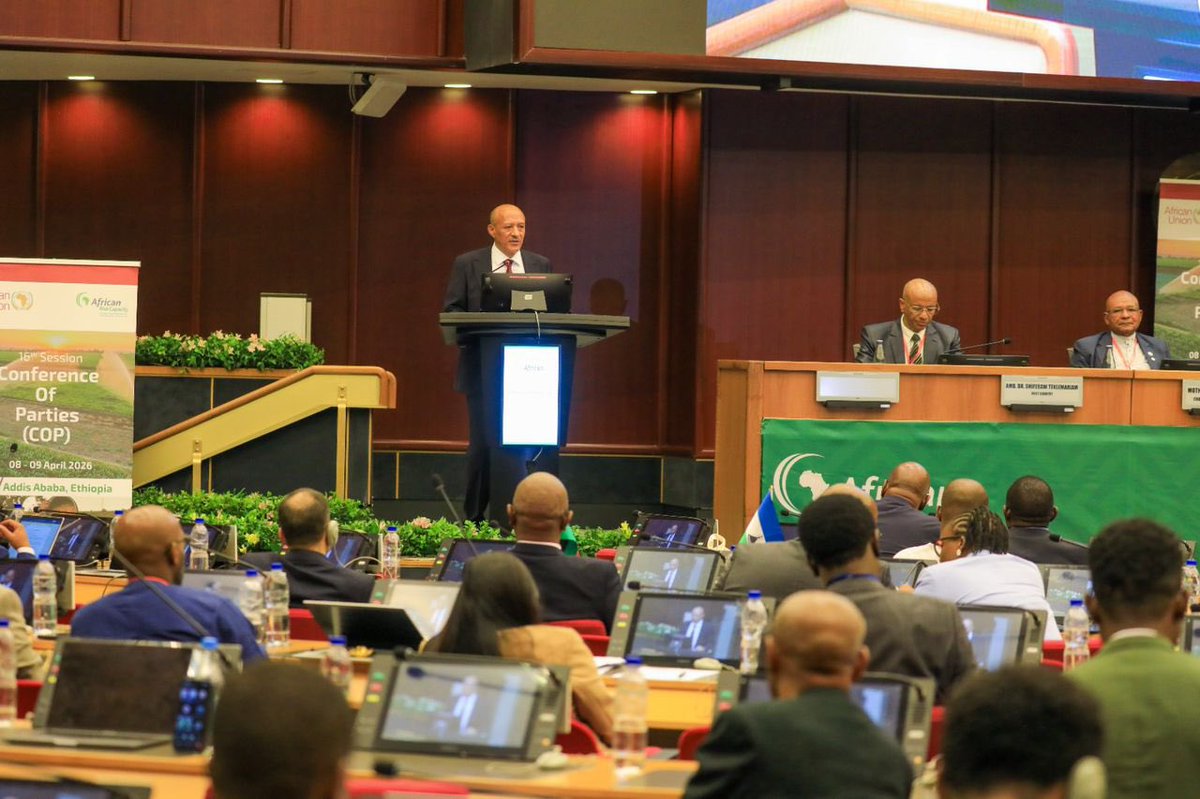 MFAEthiopia's tweet image. Ethiopia hosted the Sixteenth Session of the Conference of Parties (COP16) of the Africa Risk Capacity from 8-9 April 2026 in Addis Ababa. Deputy Prime Minister of Ethiopia, Temesgen Tiruneh, addressed the opening session of the Conference. 

During the occasion, the Deputy Prime