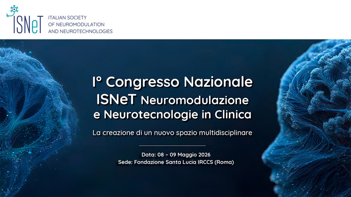 PromotionSrl's tweet photo. Last Call - I° Congresso Nazionale ISNeT Neuromodulazione e Neurotecnologie in Clinica - https://t.co/H1lfW7ZbmA https://t.co/Ur0bXwQdTY