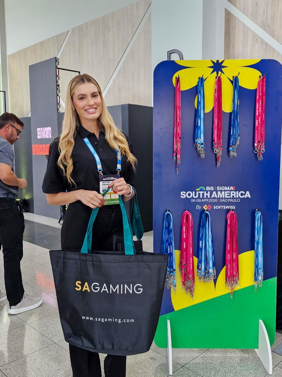 sagamingcom's tweet photo. 🎒💧Spotted at SiGMA South America!

Our SA Gaming tote bags and refreshing water bottles were everywhere! Thank you to everyone who stopped by and grabbed one.

#SAGaming #SiGMASouthAmerica #SiGMASouthAmerica2026 #iGaming #LiveCasino #LiveCasinoProvider https://t.co/xsCT1U4Ovg