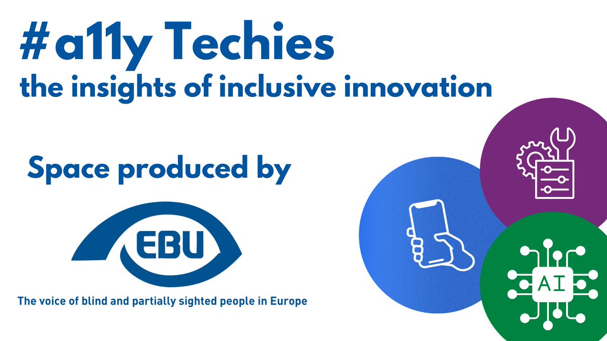 euroblind's tweet image. #inclusion must be at the core of innovation.

Through its #a11y Techies' interviews, EBU explores different innovative solutions to help #VisuallyImpaired people lead more autonomous and independent lives.

🎥 Visit our YouTube channel to learn more: tinyurl.com/42be5kdw