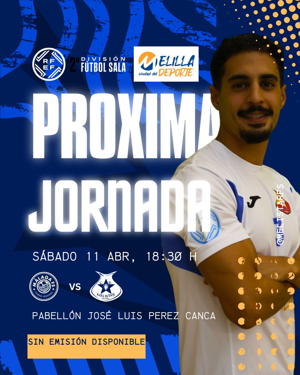 Melistar_FS's tweet photo. JORNADA 25

📅 Sábado 11 de abril
⏰️ 18:30 horas
🆚️ @MalagaFS
📍 Pabellón Pérez Canca
📺 Sin emisión https://t.co/Ynnfwroq78