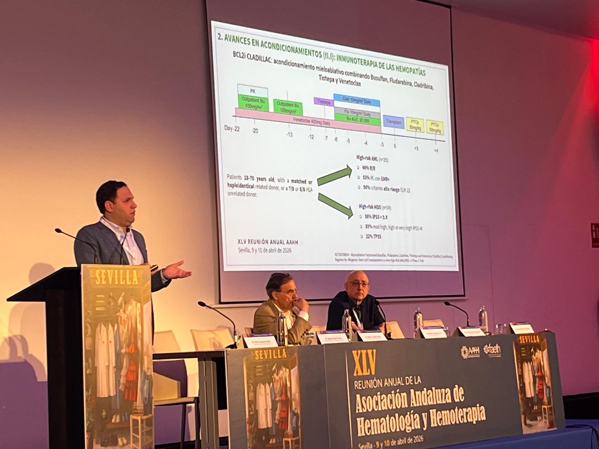 HematoHUVR's tweet photo. Brillantes presentaciones en la sesión de #trasplante de la #AAHH2026 a cargo de los doctores Maria Jesús Pascual F. Martín Dominguez @DrMiguelPerales y P. González Sierra  
Gracias a los avances poder llegar a que todo paciente tenga al menos un donante!
#SomosHUVR https://t.co/jg3H28wUI9