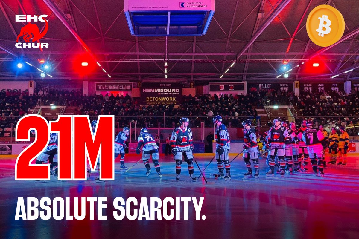 ehcchur's tweet photo. In a world of infinite digital abundance, absolute scarcity changes everything. 🔢

With only 21M $BTC, we can finally plan for the future with mathematical certainty.

Proud to have @relai_app, @vaerdex &amp; @house_satoshi supporting our journey. ⚡️🏒

#Bitcoin #EHCChur #Scarcity https://t.co/OSJ6kvjuHA