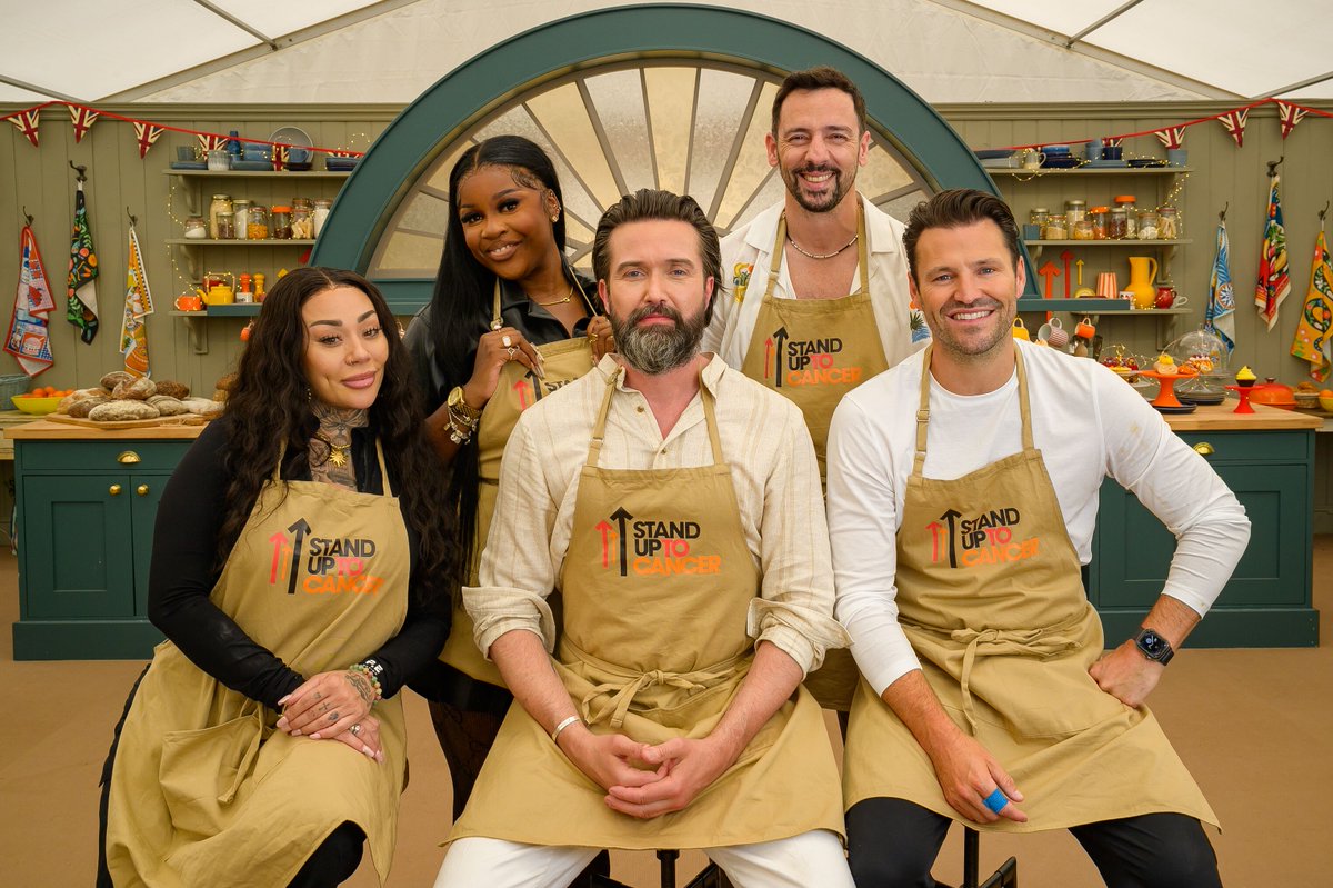 4Viewers's tweet photo. Tonight, @EmmettScanlan, @MarkWright_, @MutyaBuena21, @RalfLittle and Nella Rose enter the tent, making vegan fruit tarts and recreating their most ridiculous purchase ever. #TheGreatCelebrityBakeOff for @SU2CUK, tonight at 7.40pm on @Channel4 https://t.co/QXIbEJ4SWD