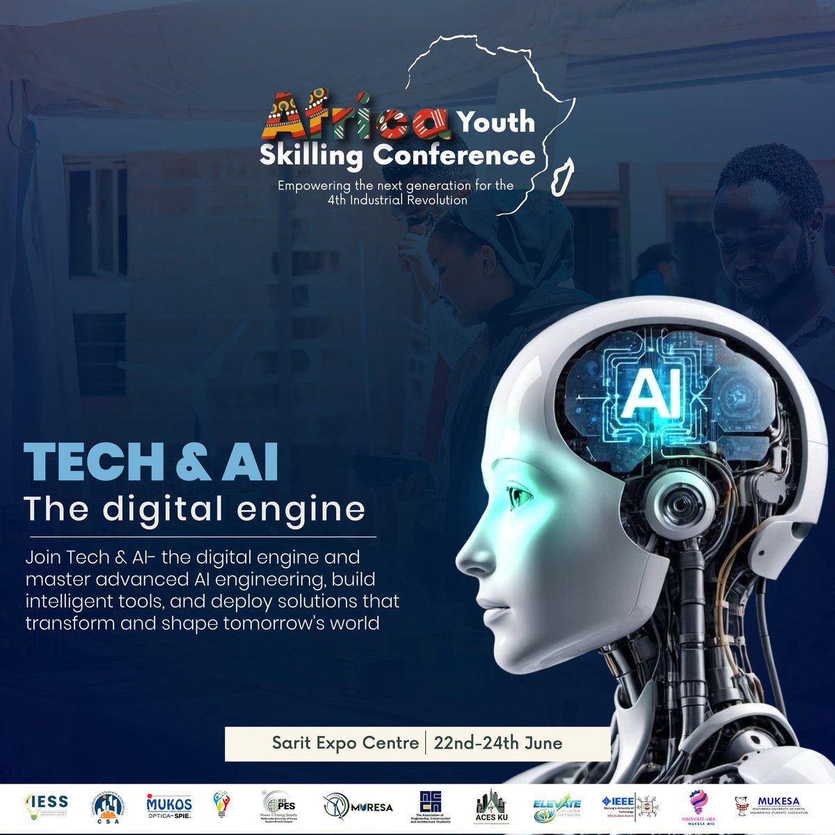 Want to break into AI &amp; tech? 🤖🚀

Join the Tech &amp; AI Track at the Africa Youth Skilling Conference

📍 Sarit Expo Centre
📅 June 22–24

Learn. Build. Innovate.

Register now 👇
luma.com/q6p1su36

#AI #Tech #Youth #Innovation