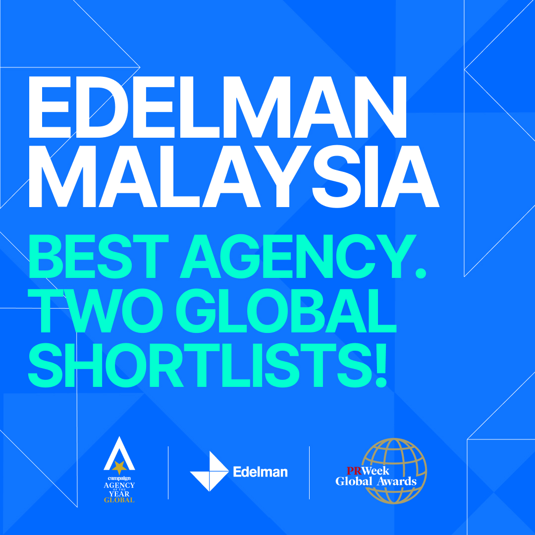 EdelmanAPAC's tweet photo. Twice recognised. One outstanding agency. 🙌

Edelman Malaysia has been shortlisted at two global awards, underscoring the strength of our work and the impact of our teams. https://t.co/rtd7B5xGU0