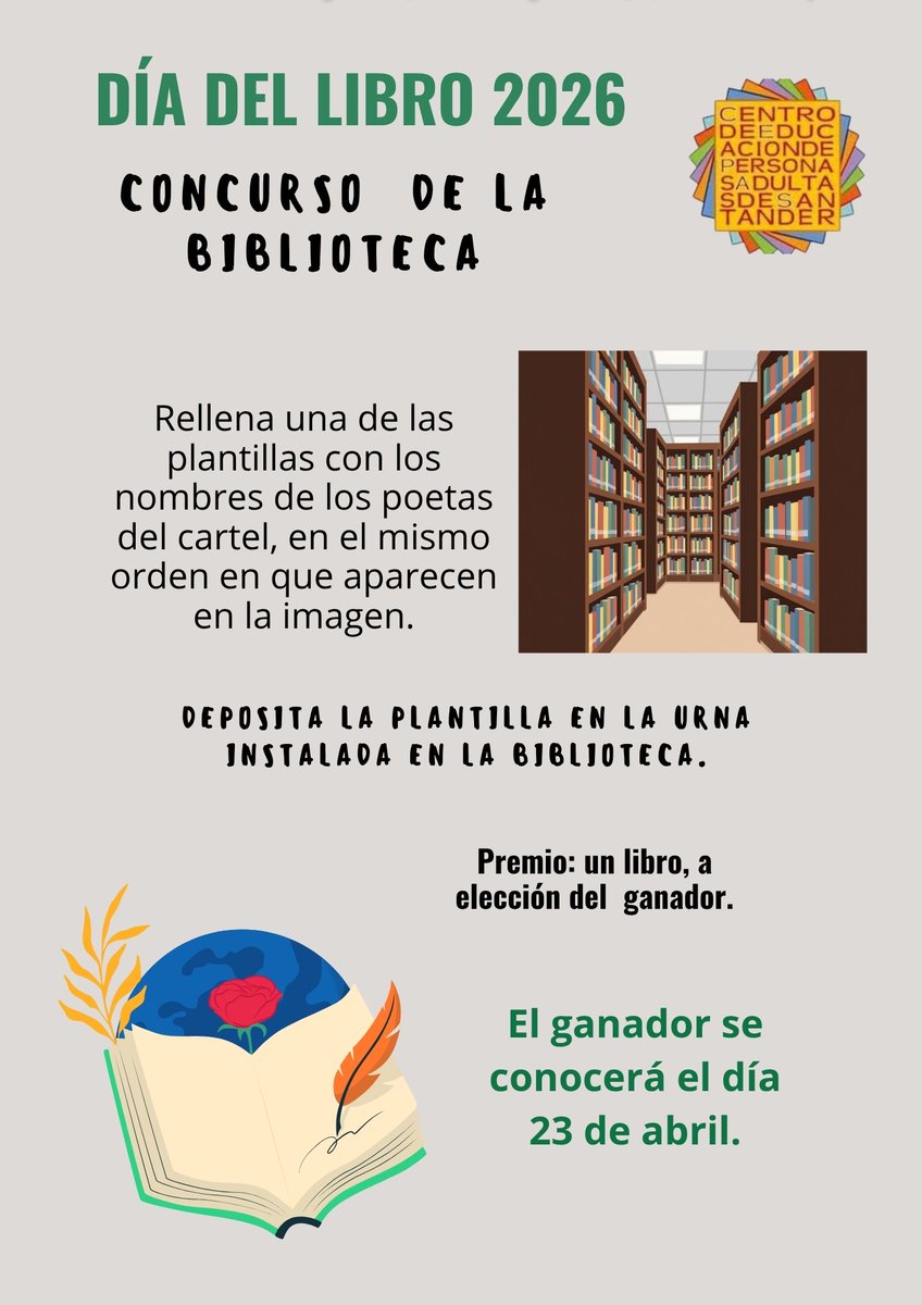 cepasantander's tweet photo. Les informamos de nuestras actividades para el Día del Libro https://t.co/X8OmgNaHJA