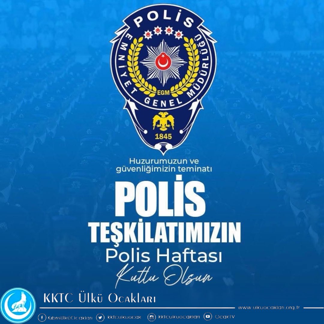 Kahraman Türk Polis Teşkilatımızın Polis Haftası Kutlu Olsun.
<a href="/ayyildirim1/">Ahmet Yiğit Yıldırım</a> 
<a href="/fatiharici61/">Fatih Arıcı 🇹🇷🇦🇿</a>