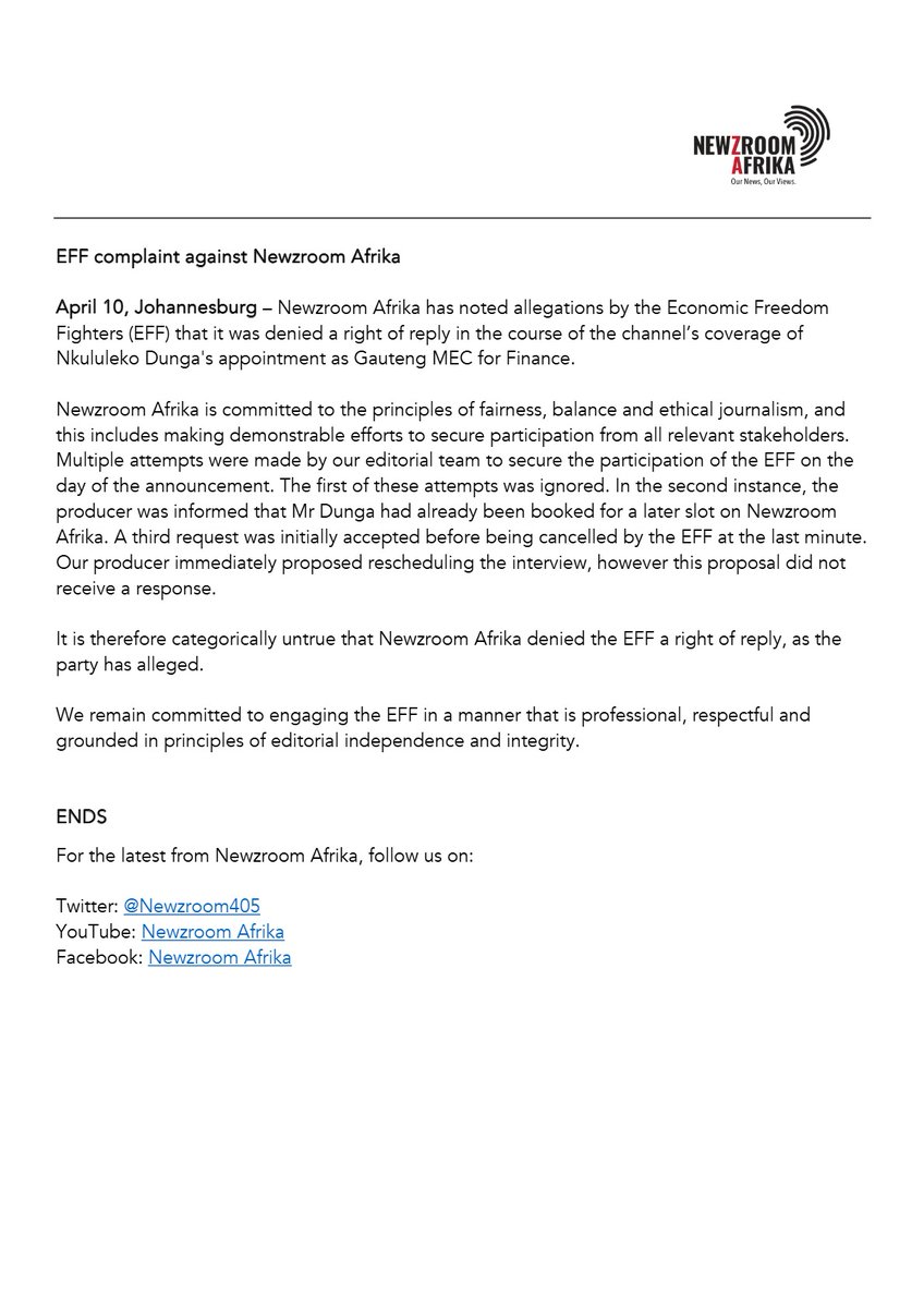 Newzroom Afrika tweet media