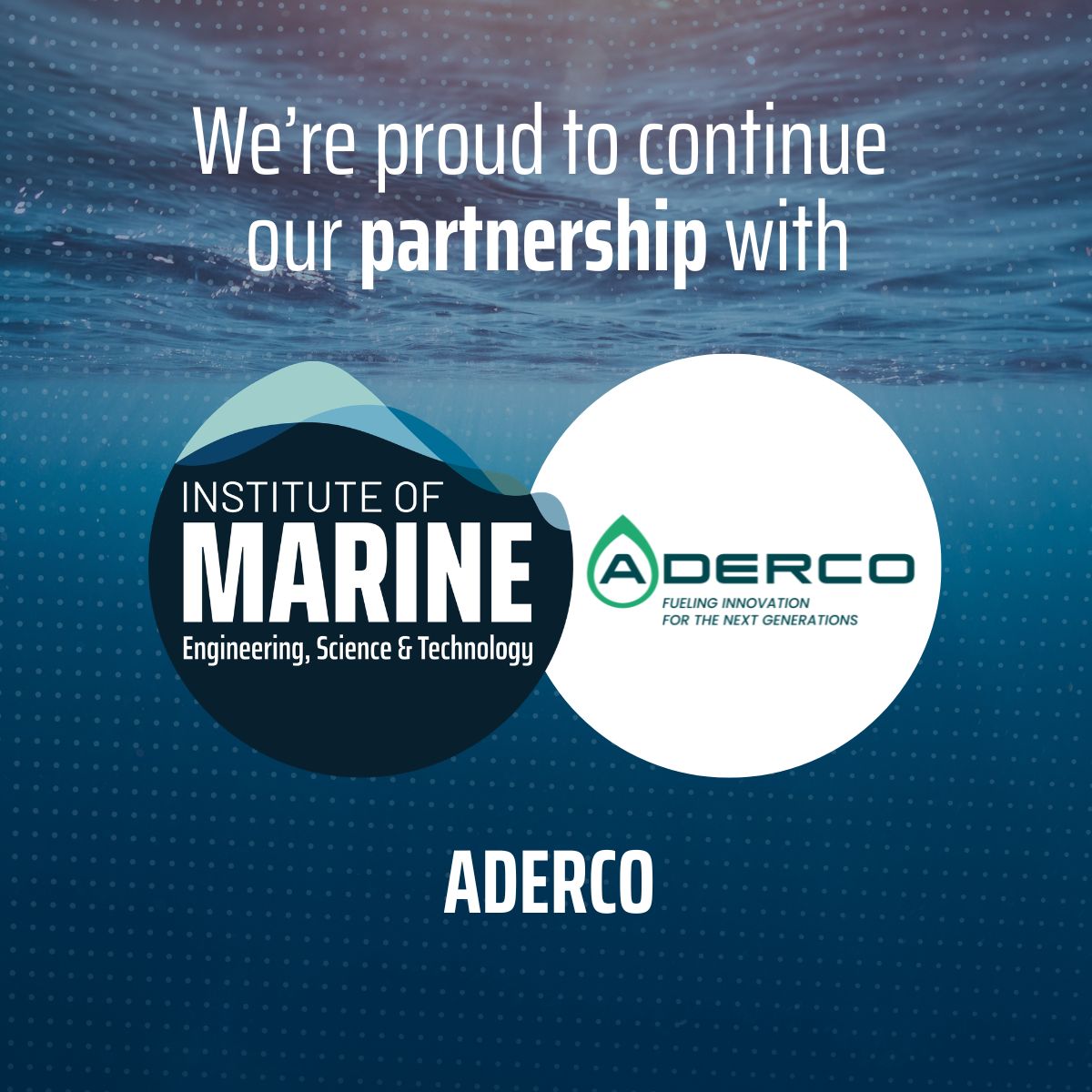 IMarEST's tweet photo. We are pleased to continue our partnership with our Marine Partner, @AdercoSA!

For over 40 years, they have been a global leader in sustainable fuel treatments for the marine industry.  #IMarEST #MarinePartner https://t.co/HIgchlkXzV