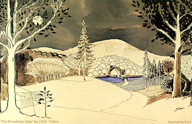 LRonLacy's tweet image. For #APRIL 1979
‘The Elvenking’s Gate’
Unfinished painting by #JRRTolkien (1892-1973) to illustrate #TheHobbit, Ch. 9, ‘Barrels out of Bond’ &amp;amp; reproduced in *The J.R.R. Tolkien Calendar 1979* (George Allen &amp;amp; Unwin) for April.
#illustrationart #illustrationartist