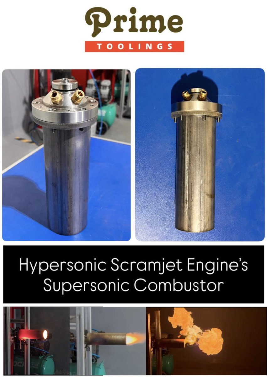 PrimeToolings's tweet image. Tried initial trials with propane &amp;amp; Gaseous oxygen for the supersonic combustor, 
Very poor performance and fluctuations are growing with respect to time . 

Will shift on to different methods of fuel mixtures &amp;amp; design changes to get a perfect flow out ⚡️

#aerospace #defense