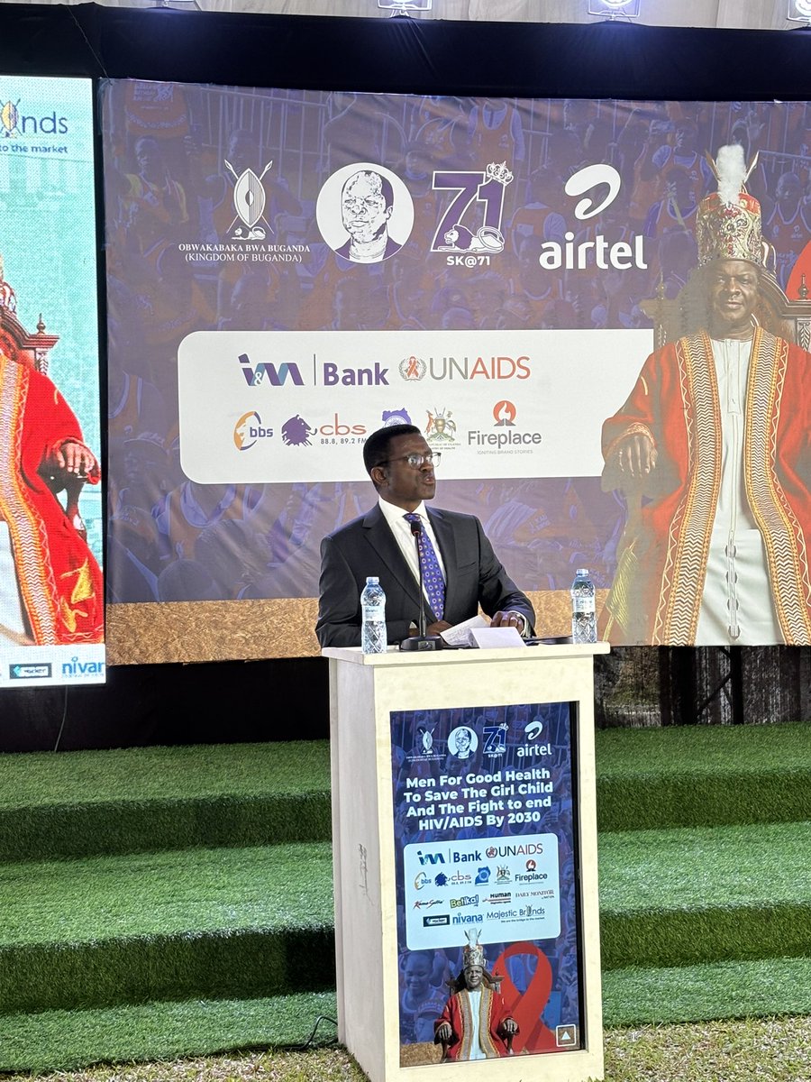 BetikaUg's tweet photo. “Health unites all of us. All of you seated here have been affected either directly or indirectly by HIV/AIDS. 

Your coming here enhances the attitude that we desire if we’re going to eliminate HIV/AIDS in Uganda.” - Owekitibwa Charles Peter Mayiga, Katikkiro of Buganda.

#KabakaBirthdayRun2026
#KabakaWange
#Tusimbudde