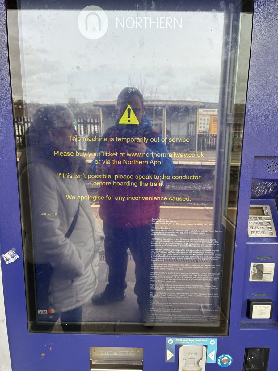 wayneharris166's tweet photo. @northernassist just wanted to let you know that the TVM at Chapeltown (CLN) isn’t working https://t.co/3fRFFV7eGI