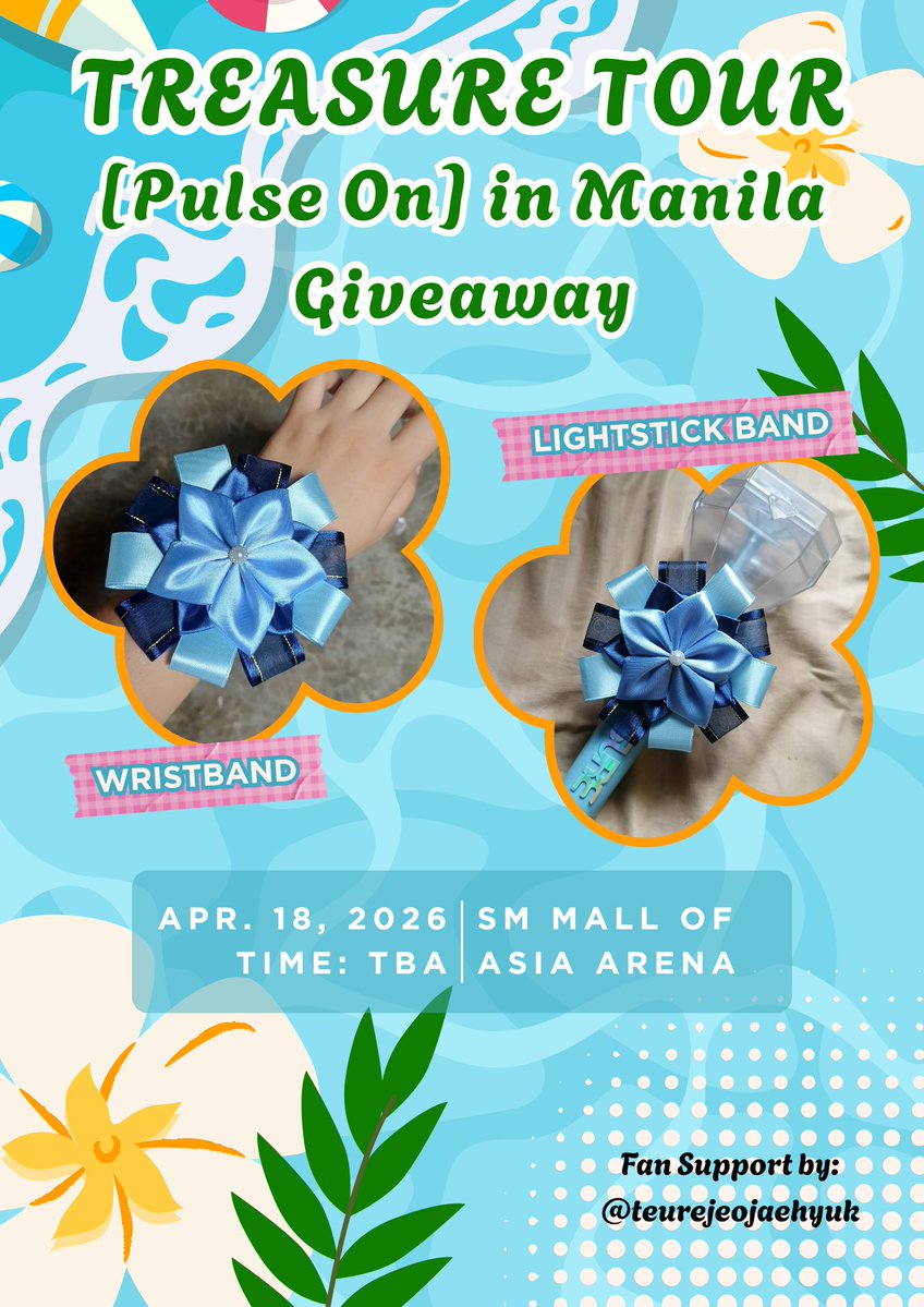 TREASURE TOUR
[PULSE ON] in Manila April 18, 2026

💎Like &amp; rt
💎1:1 only
💎Time &amp; venue: TBA

See you, teumes!
#TREASURE_PULSE_ON_IN_MANILA
#PULSE_ON_IN_MANILA #TREASUREinManila giveaway freebies fan support
