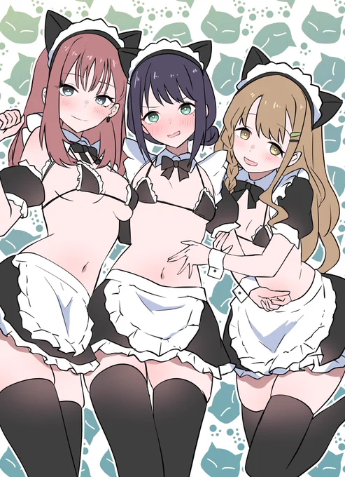 お金がない彩葉のために一肌脱いでくれる親友たちのイラストです SFWイラストです