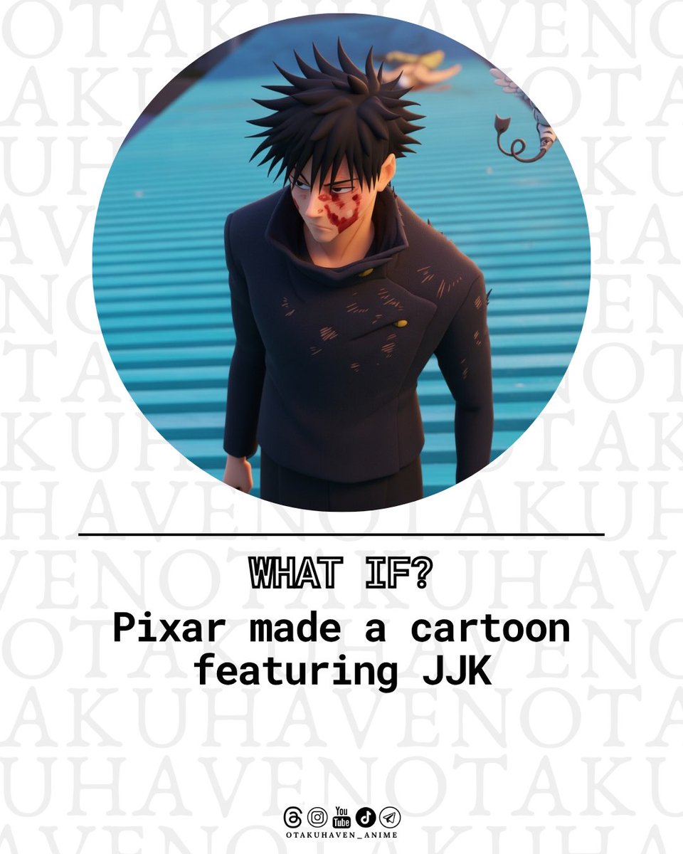 otakuhav's tweet photo. What if? Pixar made a cartoon featuring JJK #pixar #jjk | Follow my YouTube https://t.co/0vJpWcPptQ
