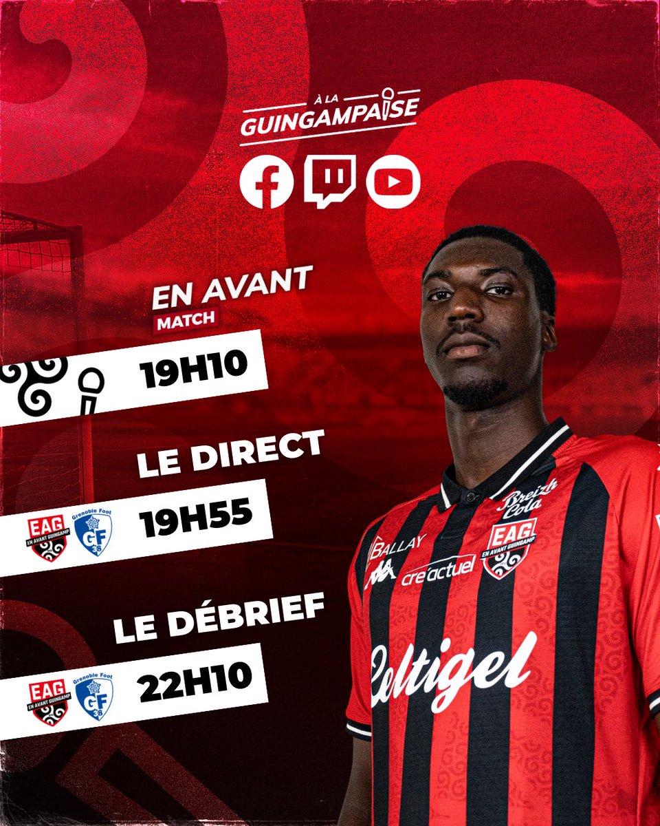 ALaGuingampaise's tweet photo. On approche de la fin ! 🔚👀
Vivez ce #EAGGF38 avec nous à partir de 19h10 avec #EnAvantMatch. 📺 https://t.co/sAsyEKHKUL