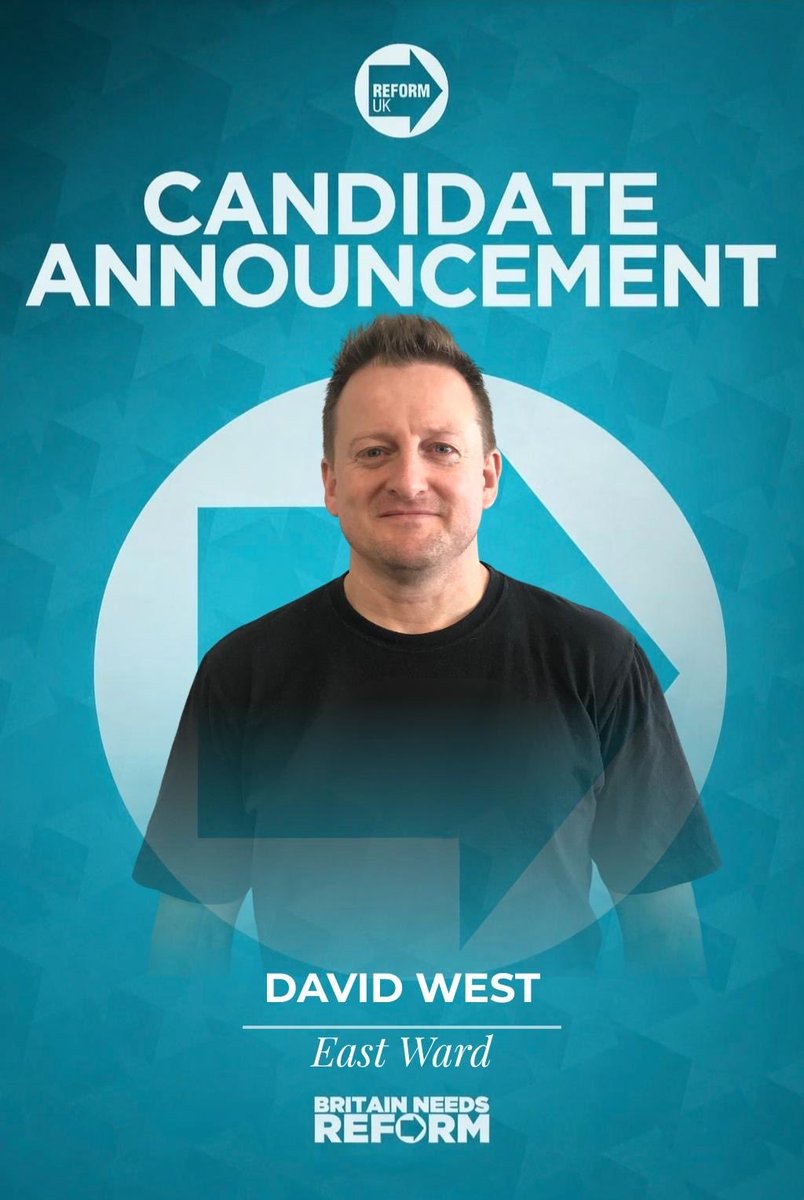 reformpeterboro's tweet image. !! CANDIDATE ANNOUNCEMENT !!
It is time to introduce our local council candidates for #peterborough.

Here is David who is our fantastic candidate for the East Ward. #FamilyCommunityCountry #ItsTimeForReform