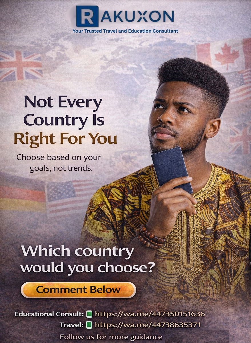 rakuxon's tweet photo. Choosing a country is not about trends
It’s about what works for YOU

Different countries, different realities.

Which country would you choose and why?

Educational Consult: https://t.co/zpeOPyNWsu
Travel: https://t.co/VibKPRz3aP

We’re here to guide you every step of the way https://t.co/L55bljT61J