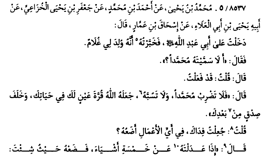 A Unique “Anti-Slaver” Prophetic Report in the Imāmī Corpus 🧵

Isḥāq b. ʿAmmār reports that he entered in to meet Jaʿfar al-Ṣādiq and informed him that a boy was born to him. Jaʿfar says: “Did you not name him Muḥammad?” Isḥāq says: “I did.” Jaʿfar says: “Then do not hit