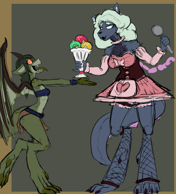 One of lemon, raspberry and pistachio for the dwarf gargoyle