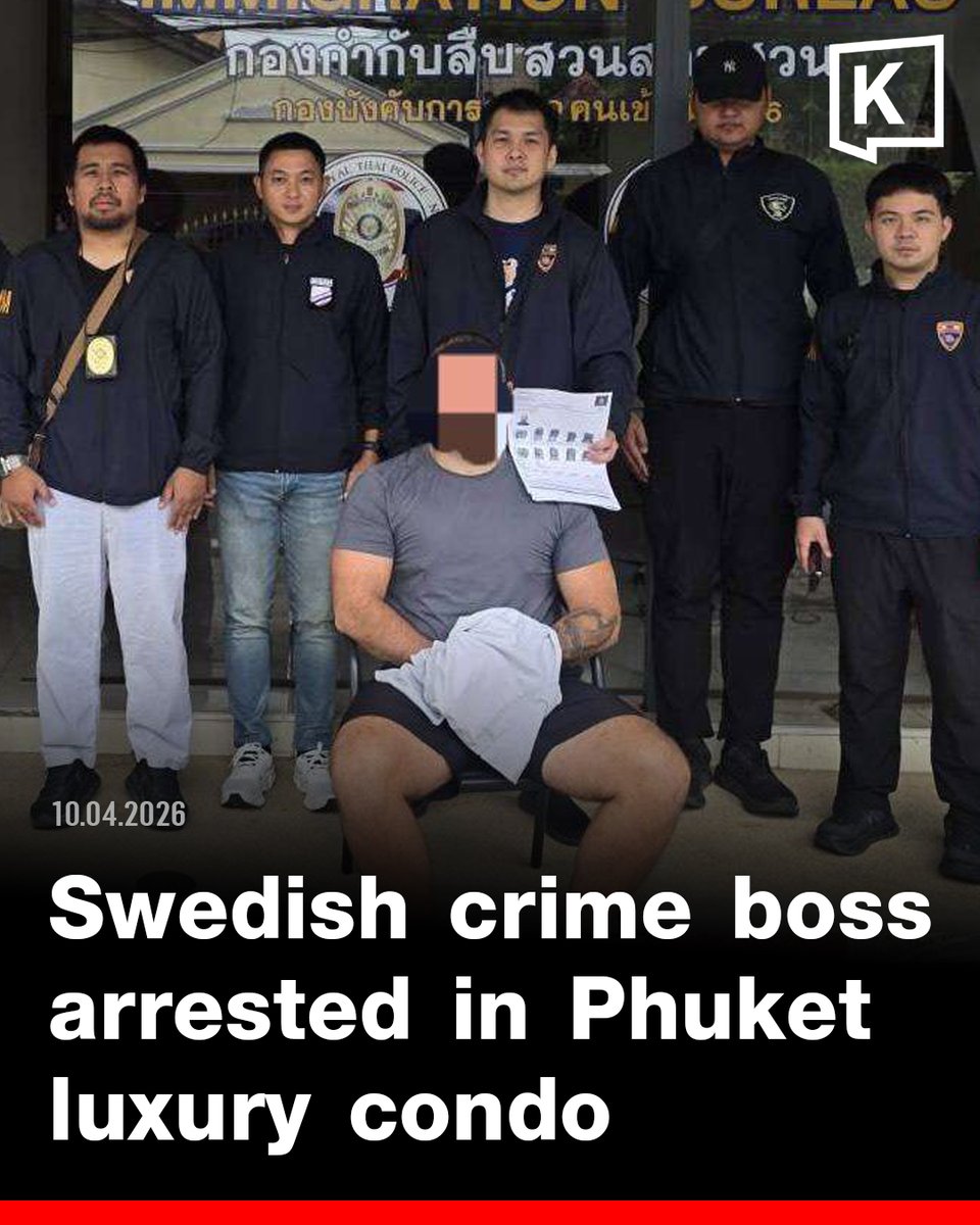 KhaosodEnglish's tweet image. Swedish crime boss wanted under an Interpol Red Notice has been arrested in a Phuket condo raid by Thai police. 🇸🇪🇸🇪  #Sweden