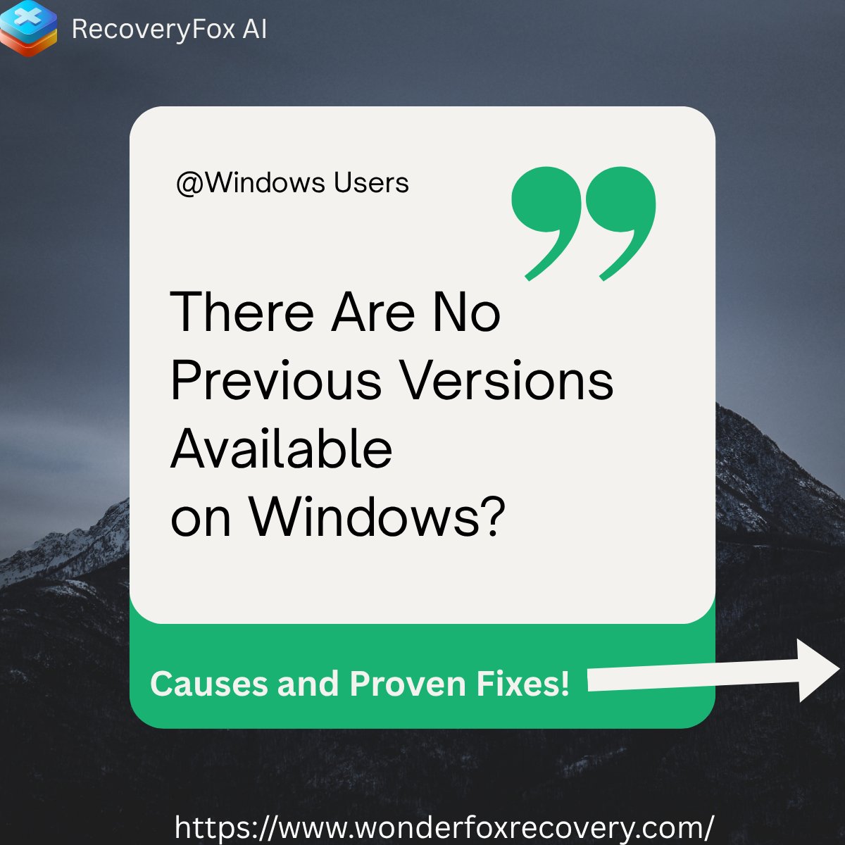 RecoveryFox_ai's tweet photo. 🔍 Lost files on Windows and tried “Previous Versions” but saw:
➡️ “There are no previous versions available.”

🧐I broke down the reasons + solutions here:
https://t.co/8AMpn6nshQ https://t.co/UYsWLABoUt