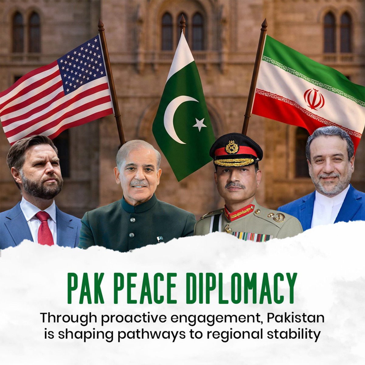 By hosting critical talks between the US and Iran, Pakistan is at the heart of global diplomacy - Islamabad is leading the charge for regional stability and lasting peace. The time for de-escalation is NOW! 💪🏻

#PakPeaceDiplomacy