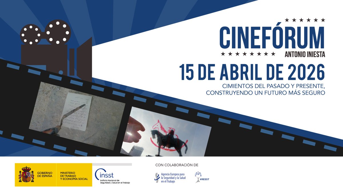 INSST_MITES_GOB's tweet image. 📅 15/04/26 Cinefórum Antonio Iniesta: una reflexión sobre el futuro seguro de la #construcción con Wishful Filming, premio “Lugares de Trabajo Saludables” 2025 de @EU_OSHA

📽️ Con la inscripción recibes enlace al cortometraje.

 ➕ info👉🏻 run.gob.es/dmve05d9 

#INSST #RESST