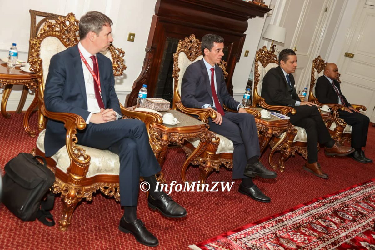 InfoMinZW's tweet image. This morning, an eight‑member delegation of Permanent Representatives to the United Nations paid a courtesy call on His Excellency, President Emmerson Mnangagwa at State House. 
#Engagement