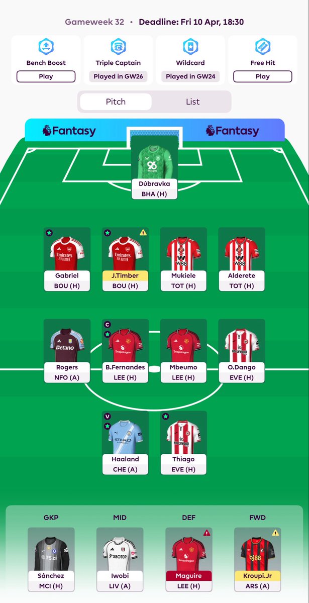FPLReem's tweet photo. GW32. 🔐

Lads I thought I would give you a break from all the other boring WC drafts.. massive EO % swing this week if it goes my way. Plan is FH33 &amp; BB36.

3FT in the pocket &amp; plan is in place. 🤝

#FPL #FPLCommunity https://t.co/tzp8GZ1bZx