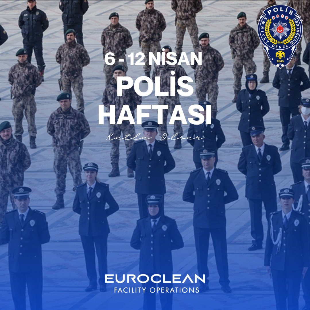 eurocleancomtr's tweet photo. Polis Haftası ve Türk Polis Teşkilatımızın kuruluş yıl dönümünü kutluyor; milletimizin huzuru ve güvenliği için görev yapan tüm emniyet mensuplarımıza şükranlarımızı sunuyoruz.

#TürkPolisTeşkilatı181Yaşında https://t.co/aNoJQZZBMa