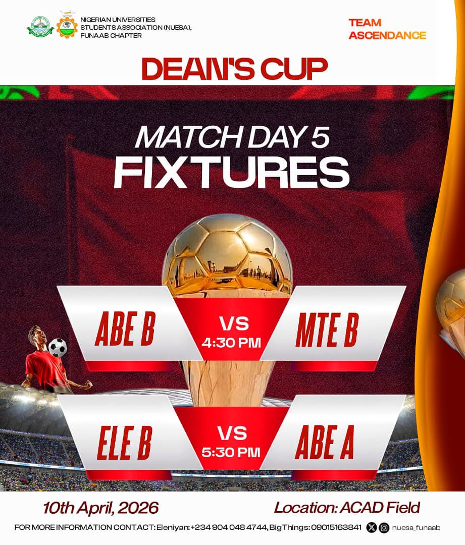 OFFICE OF THE NUESA FUNAAB SPORT SECRETARY 25/26 tweet media
