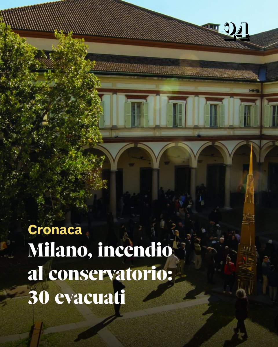 sole24ore's tweet photo. ➡️ Leggi qui l'articolo: https://t.co/y7oHvGpXFd

#cronaca #conservatorio #incendio #IlSole24Ore https://t.co/UbVz2kbnL9