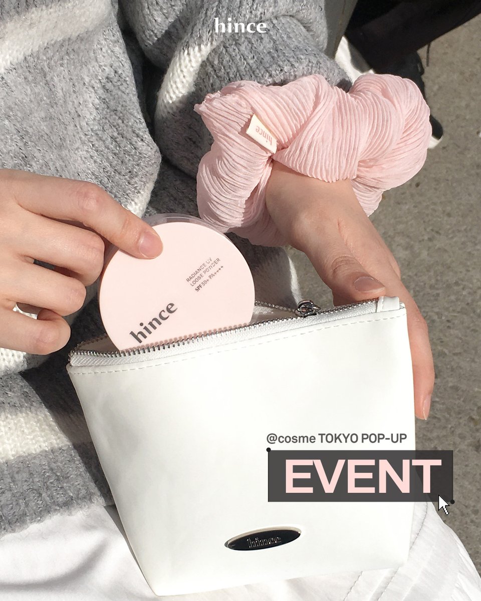 hince_japan's tweet image. #EVENT #プレゼントキャンペーン 🎁

開催間近！
ラディアンスUVルースパウダー発売記念ポップアップ✨

ポップアップへの期待や楽しみにしているポイントを、
ぜひコメントで教えてください💬🤍

抽選で3️⃣名様に、【ポップアップ限定ポーチ＋パウダー02番】をプレゼント！