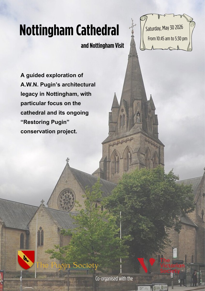 ThePuginSociety's tweet image. Study visit with #ThePuginSociety &amp;amp; @thevicsoc exploring A.W.N. Pugin’s legacy in #Nottingham, including the @nottscathedral, its Restoring Pugin project, Victorian architecture in the city, and Papplewick Pumping Station. More information: n9.cl/p0tln 
#pugin
