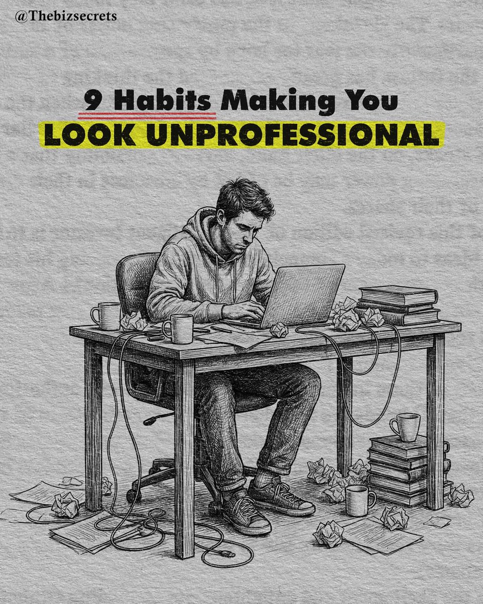 09 Habits Making You look Unprofessional:

-Thread- 🧵👇