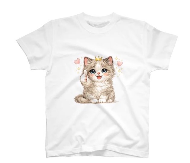 monchatra_cat's tweet photo. New design just dropped 🐈👑✨  
「いいね！」ポーズのラグドール猫作りました👍  

ふわふわ×王冠で、ちょっと特別で元気になれるデザインです☺️  
見てるだけでポジティブになれるように仕上げました✨  

Now available on SUZURI &amp; Redbubble 🛒  
Check it out if you love cute cats 🐾 https://t.co/bq2CjFfCeo