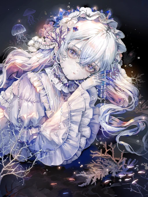 #凍結祭りでフォロワー減ったから自己紹介して逆に増やす お人形のような少女たちを、装飾で美しく飾るイラストを描いています
