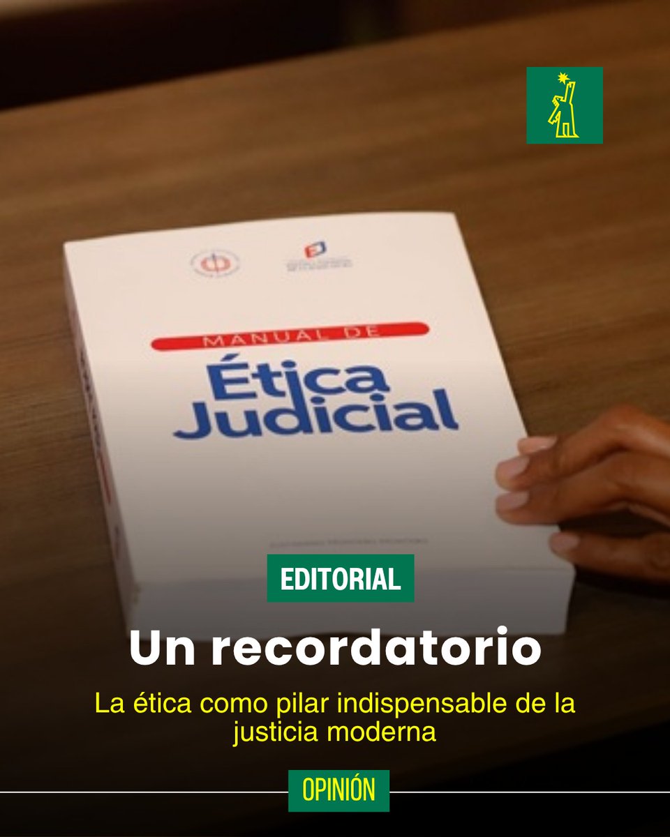 DiarioLibre's tweet image. 🖋 | #EDITORIAL | El magistrado Justiniano Montero Montero nos ha recordado en su recién publicado Manual de Ética Judicial varias lecciones valiosas en democracia. Su planteamiento parte de una idea sencilla pero profunda: la justicia no puede sostenerse solo en leyes, sino