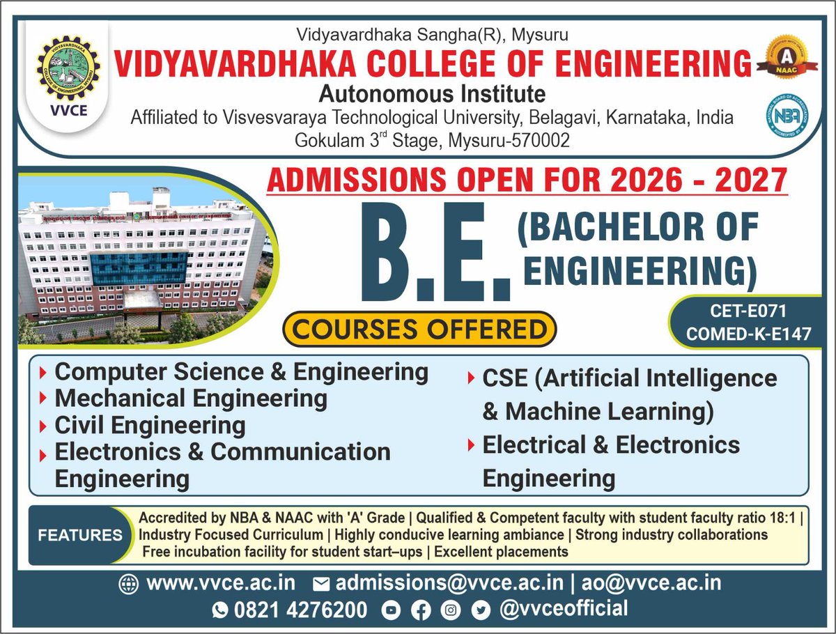 Vidyavardhaka College of Engineering tweet media