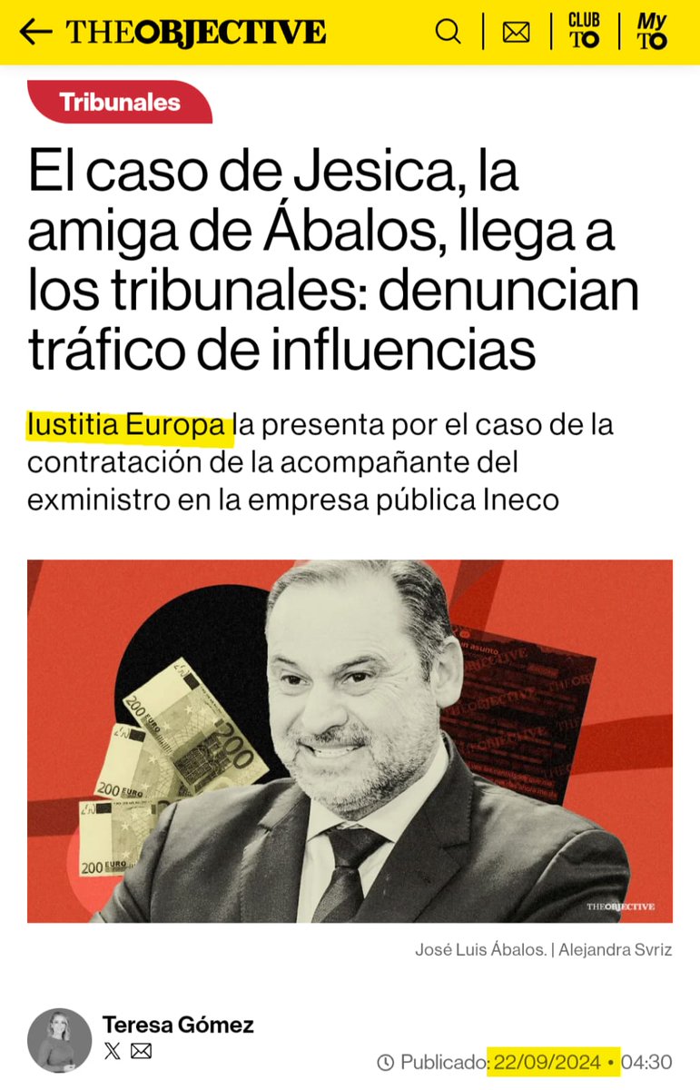 <a href="/TheObjective_es/">THE OBJECTIVE</a> <a href="/alvaronieto/">Álvaro Nieto</a> El trabajo periodístico de TO ha sido enorme y ha permitido a <a href="/IustitiaEuropa/">IUSTITIA EUROPA</a> llevar a juicio los casos de Pano, Jessica, entre otros. Una sociedad fuerte es lo mejor para los ciudadanos pero lo peor para los políticos. Un fuerte abrazo.