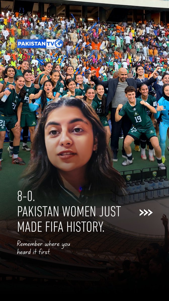 PakistanTVcom's tweet photo. History is being made in Islamabad. Markets are moving with it. And Pakistan women just scored 8 goals in a FIFA opener.
Swipe and follow @PakistanTVcom. Don't watch it from behind.