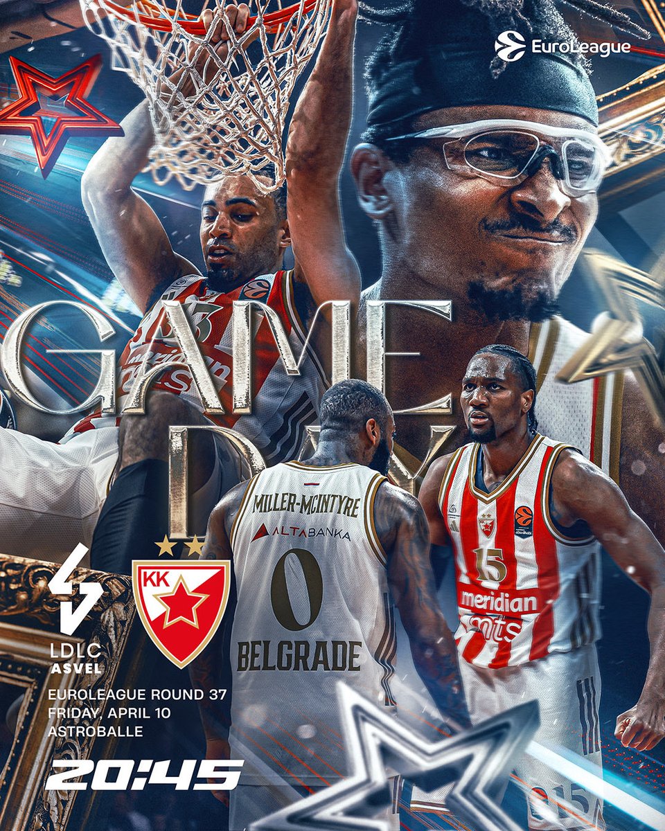 kkcrvenazvezda's tweet image. #GameDAY against @LDLCASVEL in @EuroLeague Round 37 🏀🔴⚪️

#kkcz #WeAreTheTeam